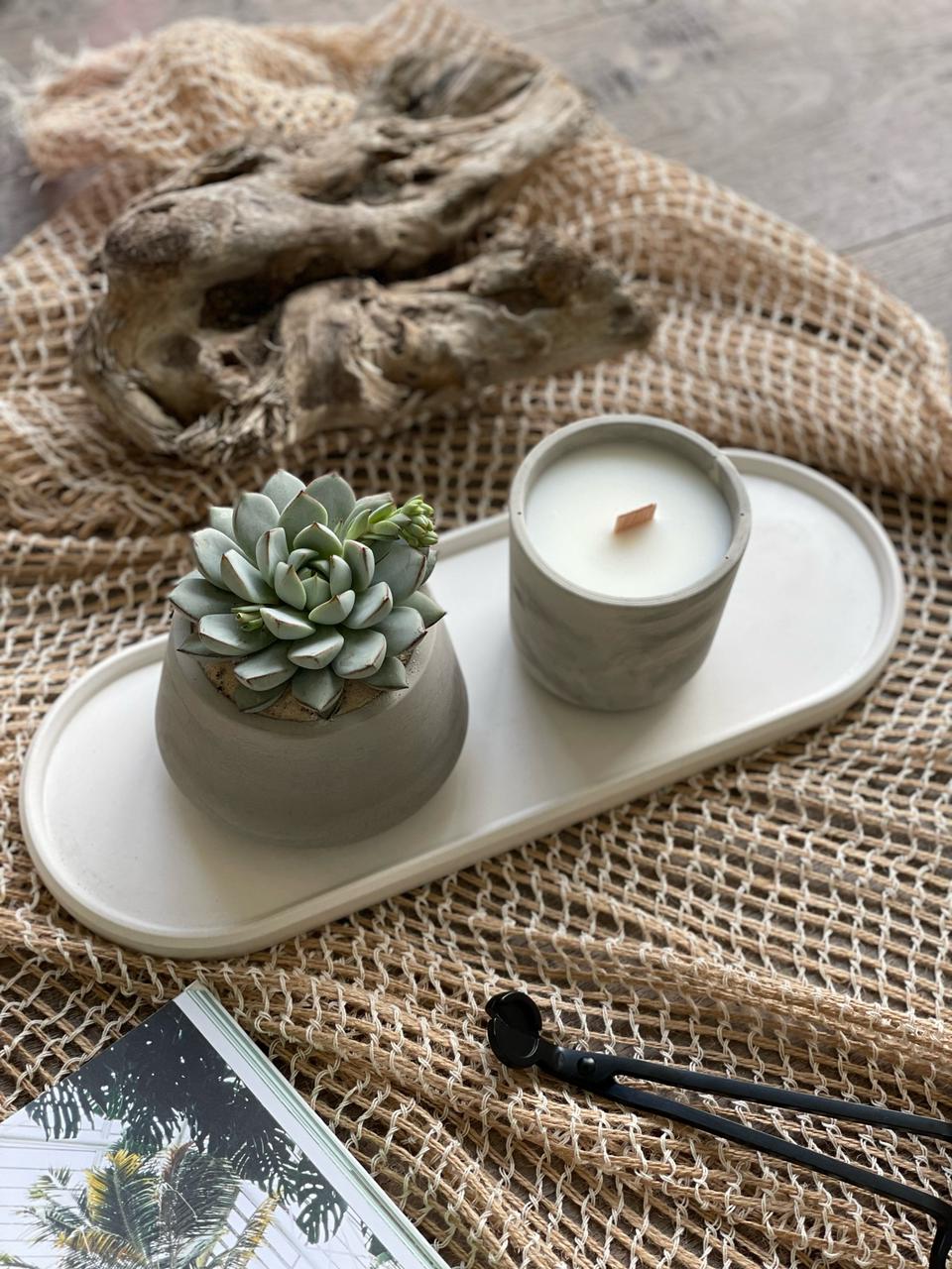 Set de Maceta Harper, Charola y Vela Aromática.