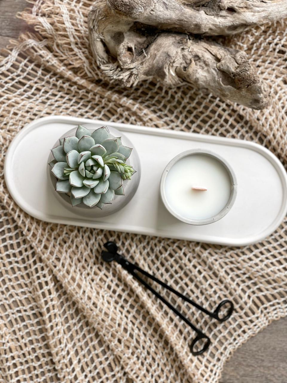 Set de Maceta Harper, Charola y Vela Aromática.