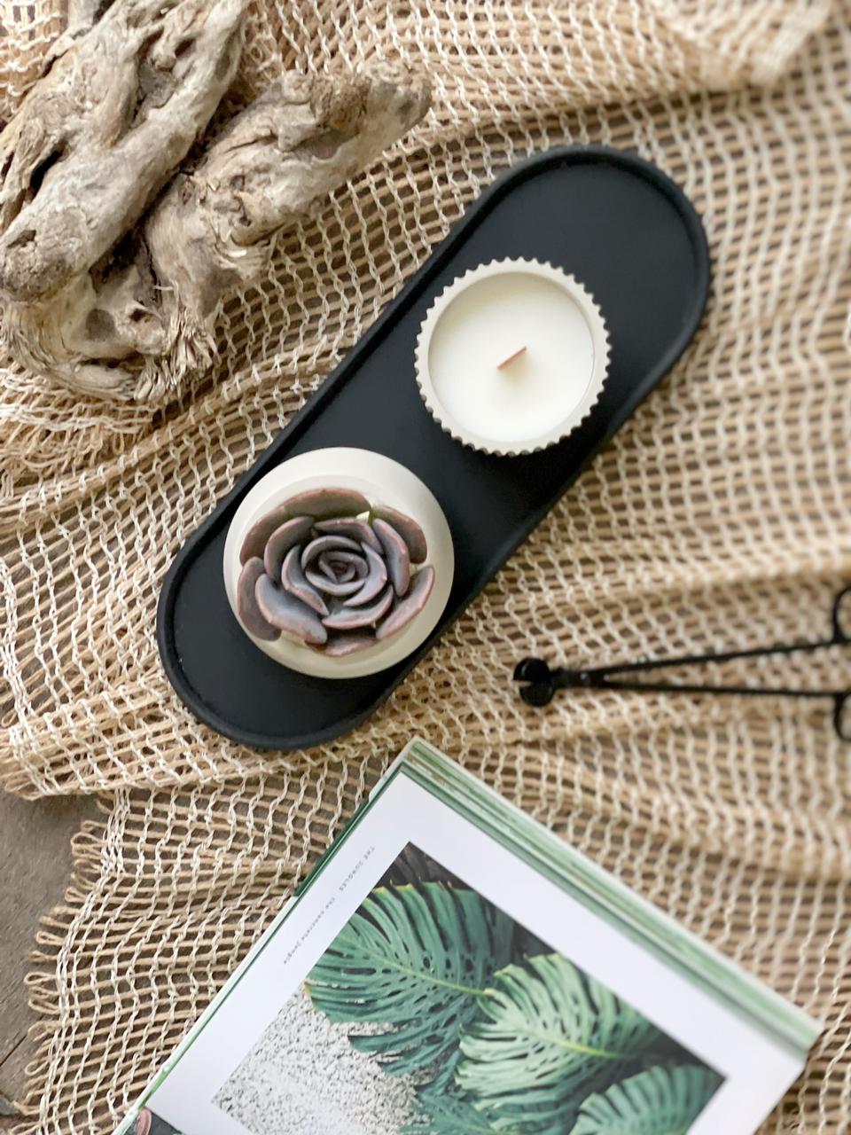 Set de Maceta Harper, Charola y Vela Aromática.