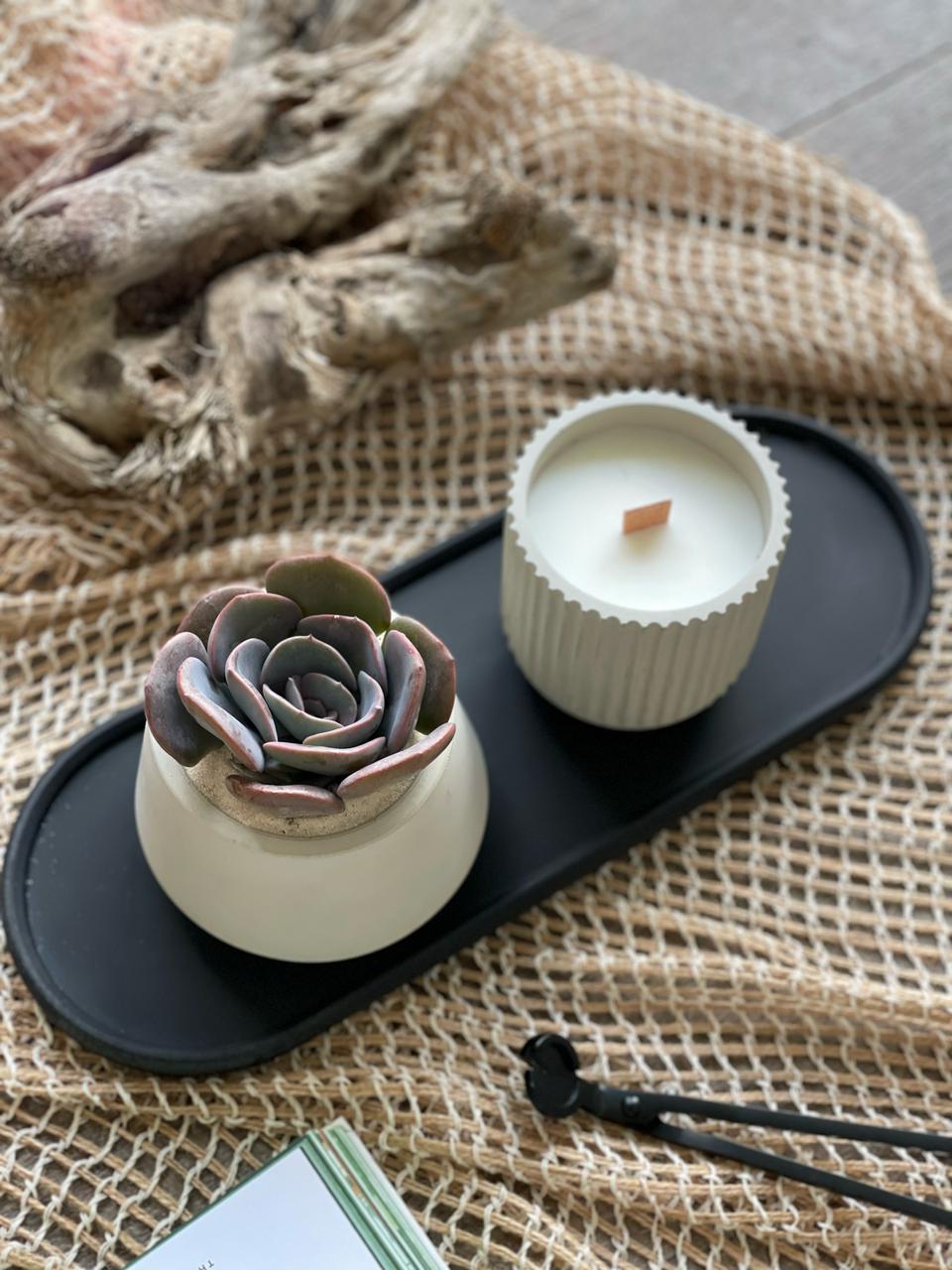 Set de Maceta Harper, Charola y Vela Aromática.