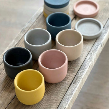 10 Macetas Tulip con plato