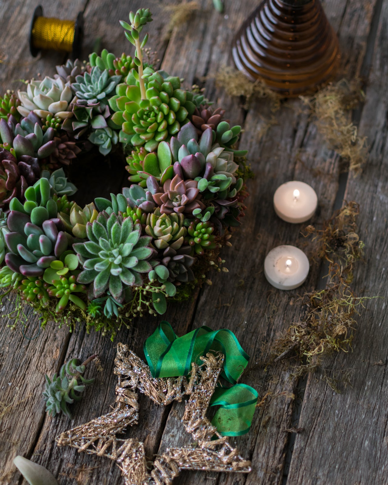 Corona de suculentas grande